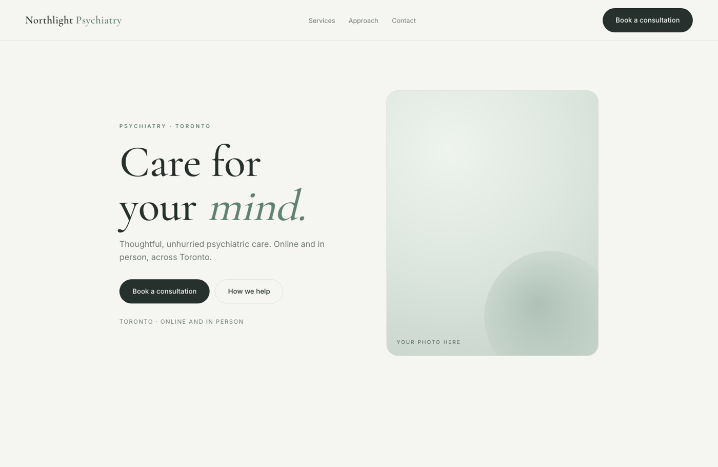 Northlight Psychiatry, a Toronto psychiatry practice concept